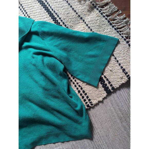 Spring + Mercer Women's 3X Plus Bright Green Cowl Neck Sweater Half Sleeve Flow - Picture 10 of 11